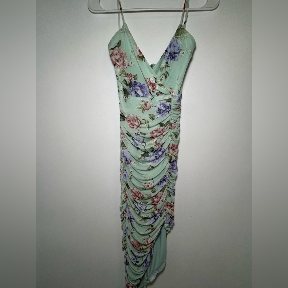 Green Floral midi dress